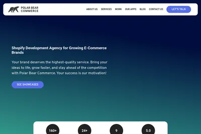 Screenshot of the Polar Bear Commerce homepage