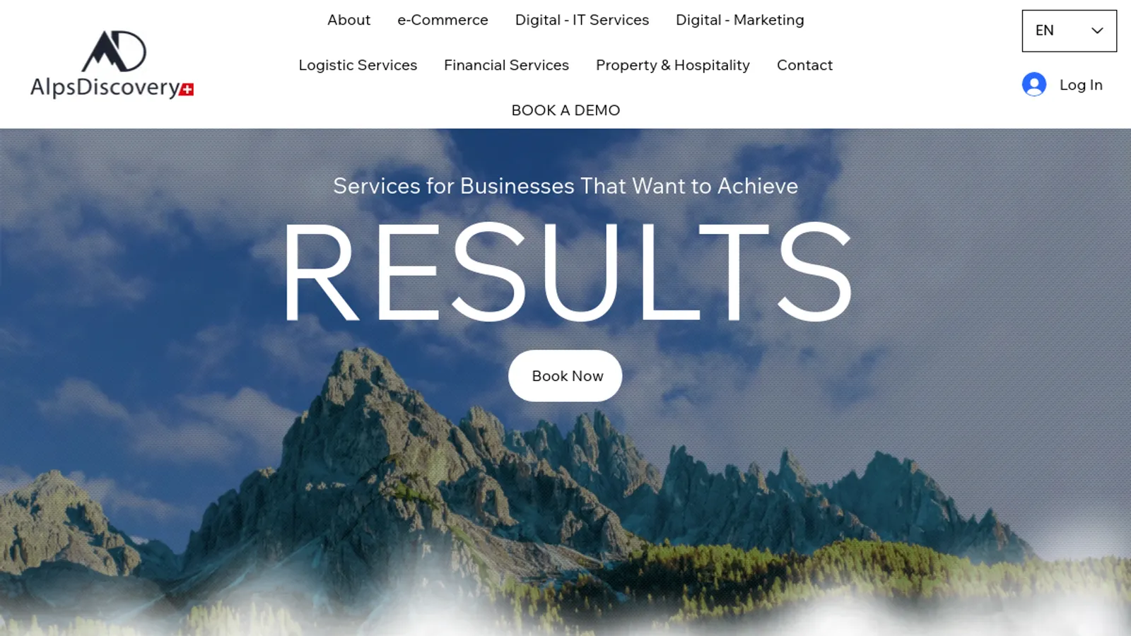 Screenshot of the AlpsDiscovery Digital homepage