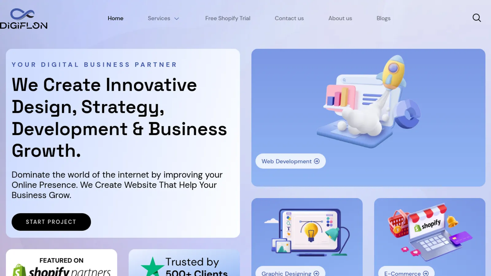 Screenshot of the Digiflon homepage