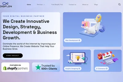 Screenshot of the Digiflon homepage