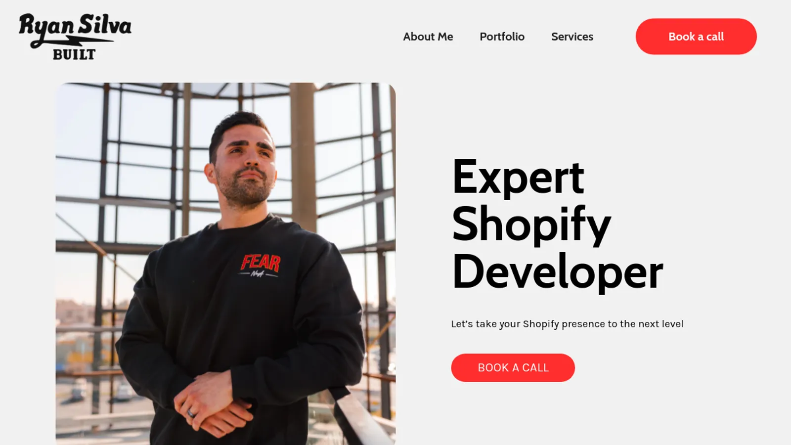 Screenshot of the Ryan Silva homepage