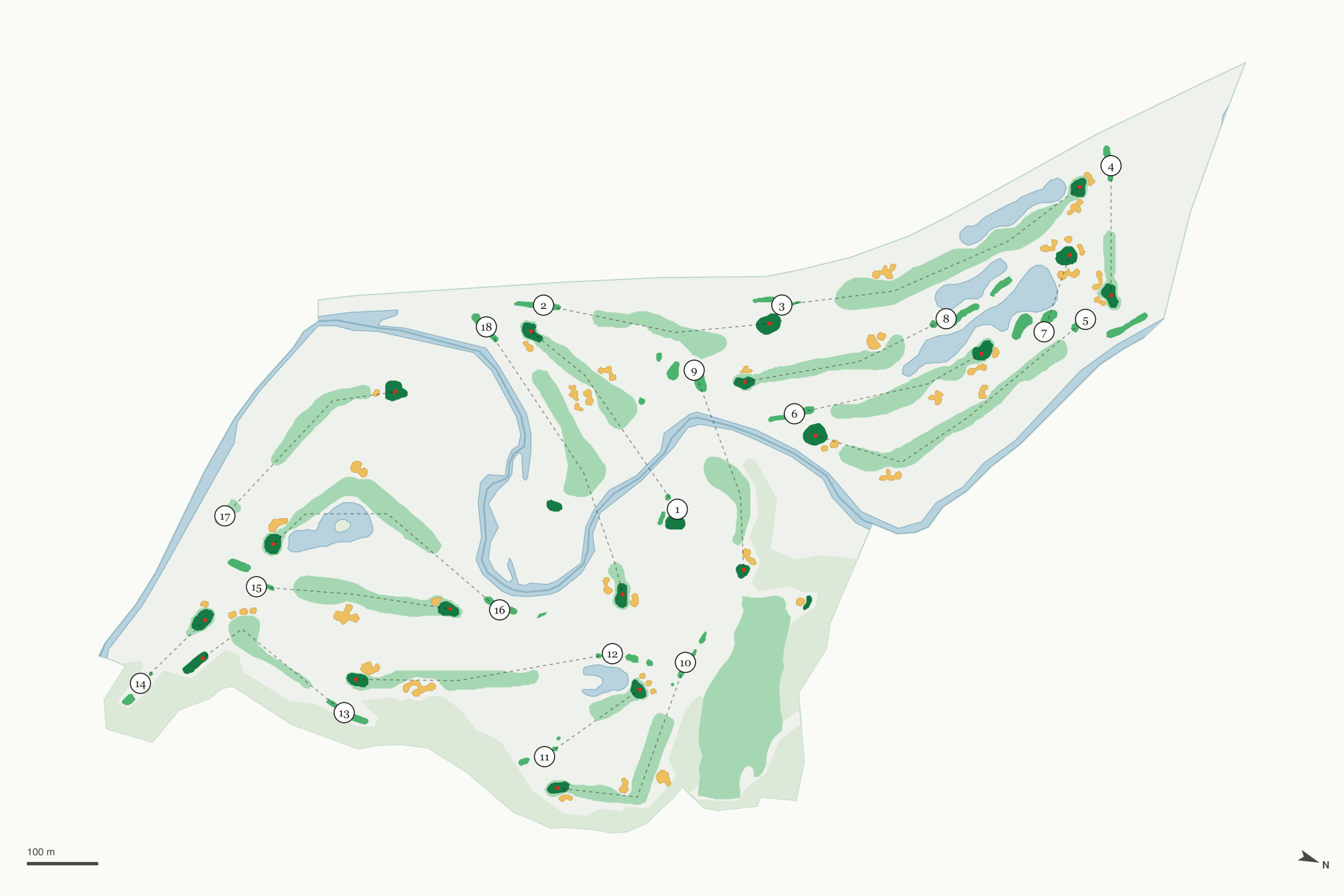 Map of Creek at Qualchan Golf Course