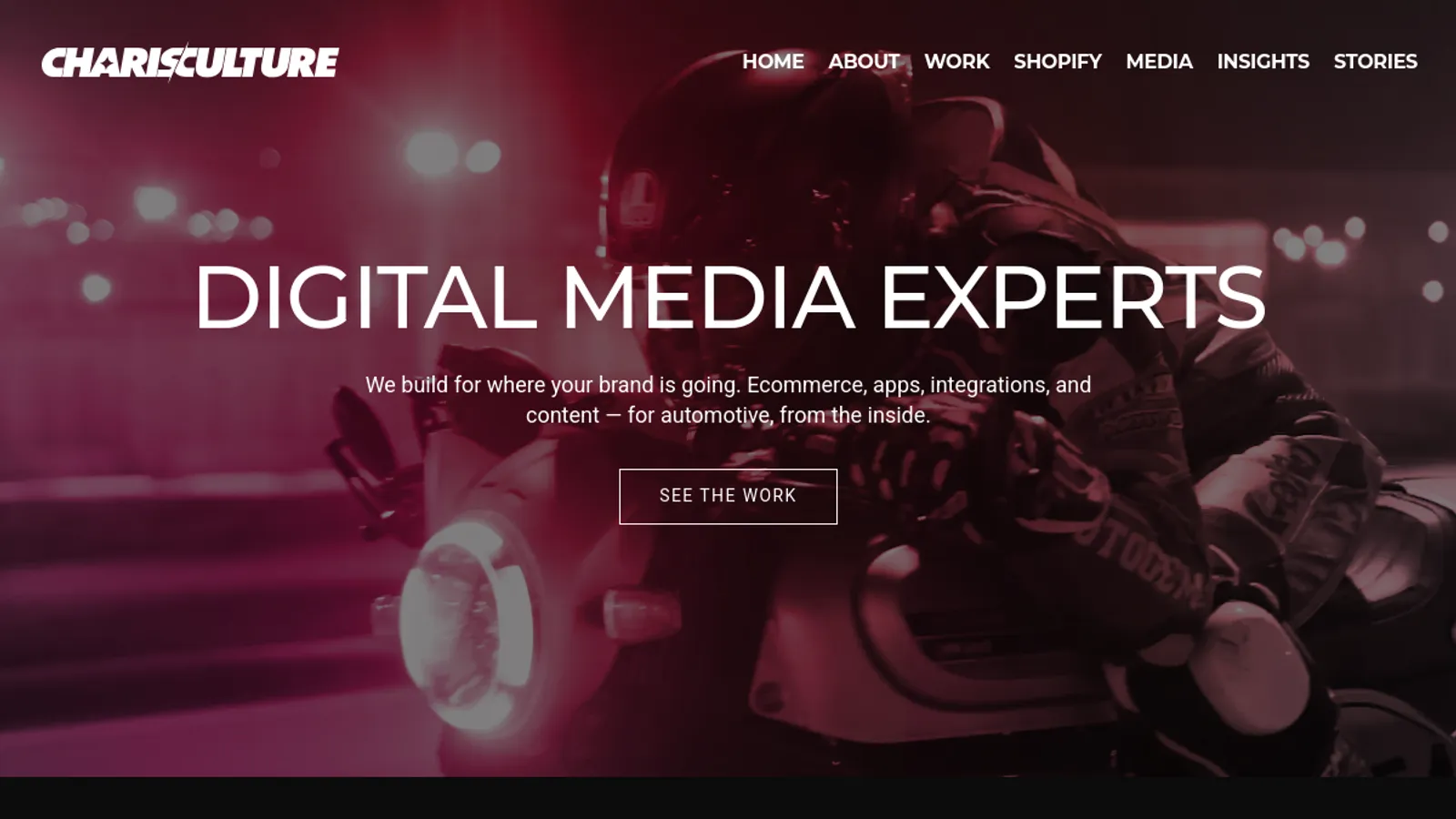 Screenshot of the THE CHARIS CULTURE homepage