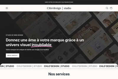 Screenshot of the Chlo'design|studio homepage
