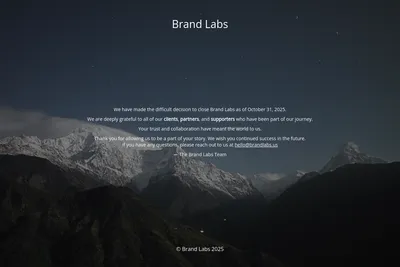 Screenshot of the Brand Labs homepage