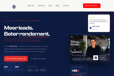 Screenshot of the Vitenda homepage