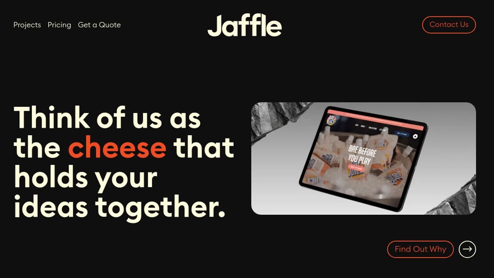 Screenshot of the Jaffle Agency Pty Ltd homepage