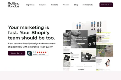 Screenshot of the Rolling Pandas homepage