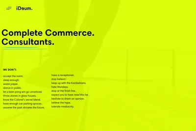 Screenshot of the iDeum homepage