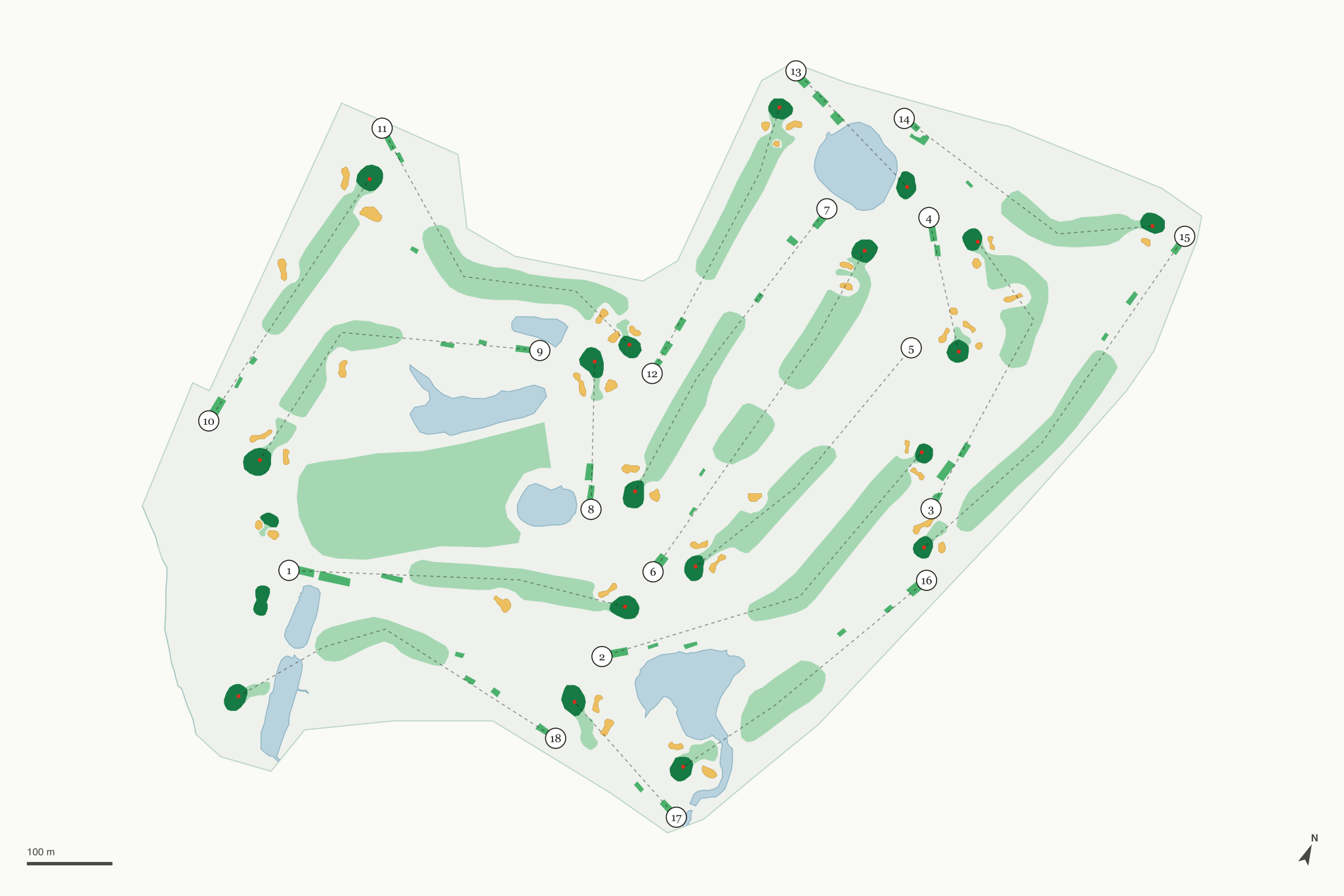 Map of Arlington Greens Golf Course