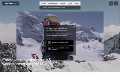 Screenshot of the Domaine DACH homepage