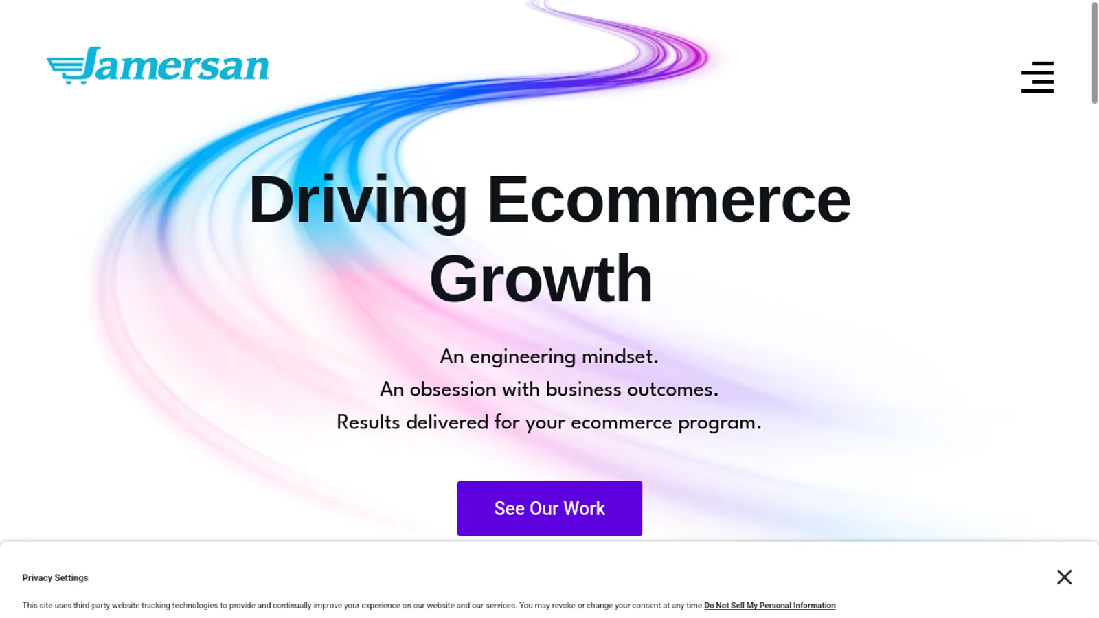 Screenshot of the Jamersan homepage