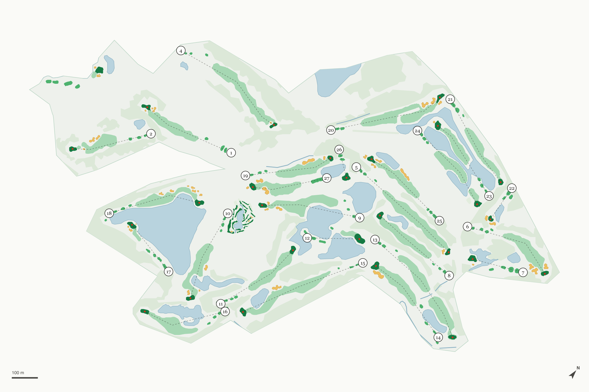 Map of Hawk Hollow Golf Course