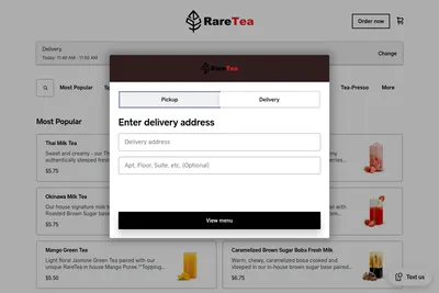 RareTea website homepage