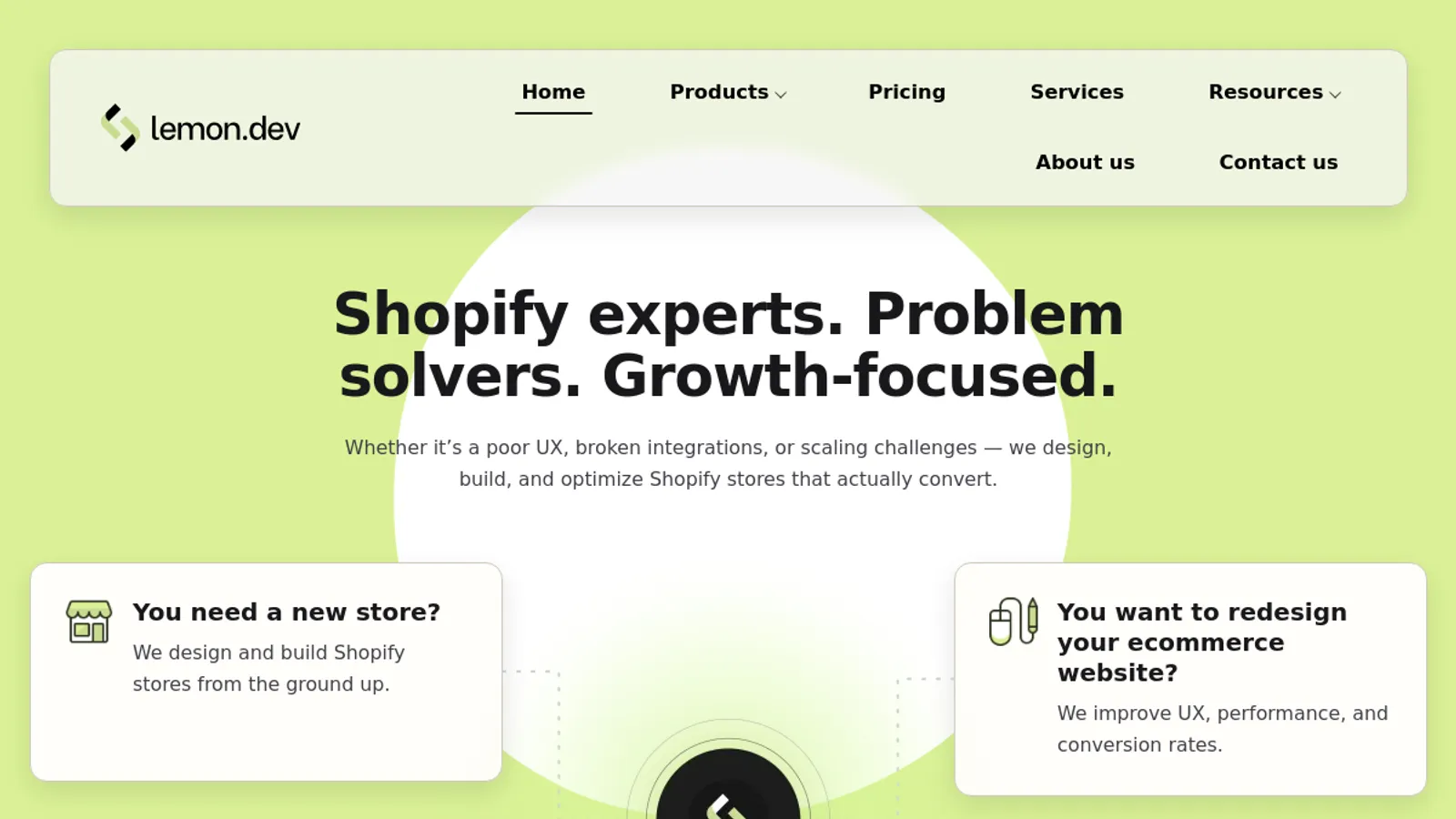 Screenshot of the Lemon.dev homepage