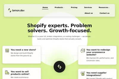 Screenshot of the Lemon.dev homepage