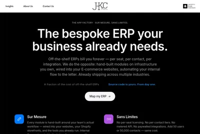 Screenshot of the JHKCreate homepage
