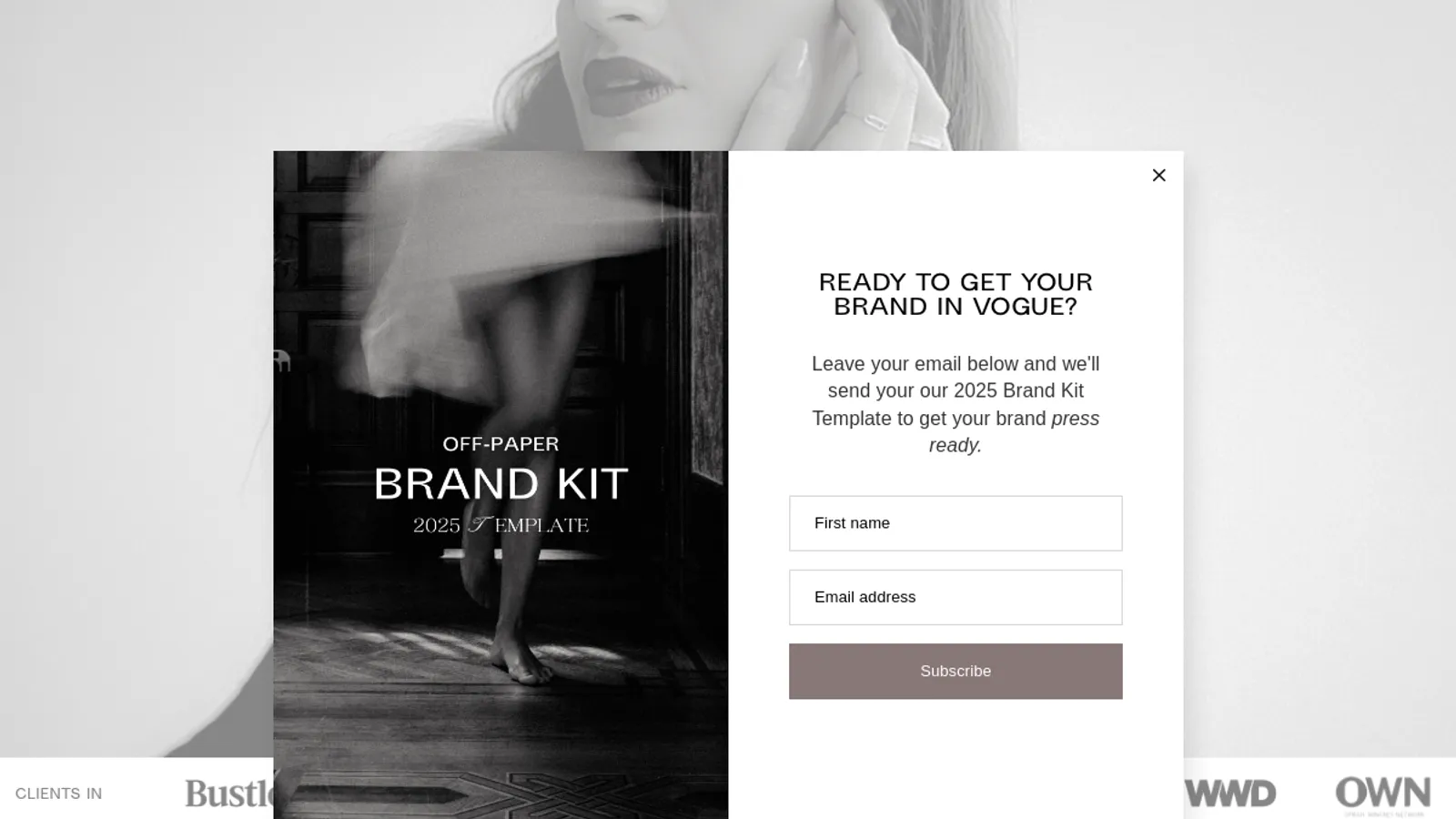 Screenshot of the Off-Paper Creative Agency homepage
