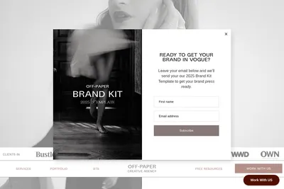 Screenshot of the Off-Paper Creative Agency homepage