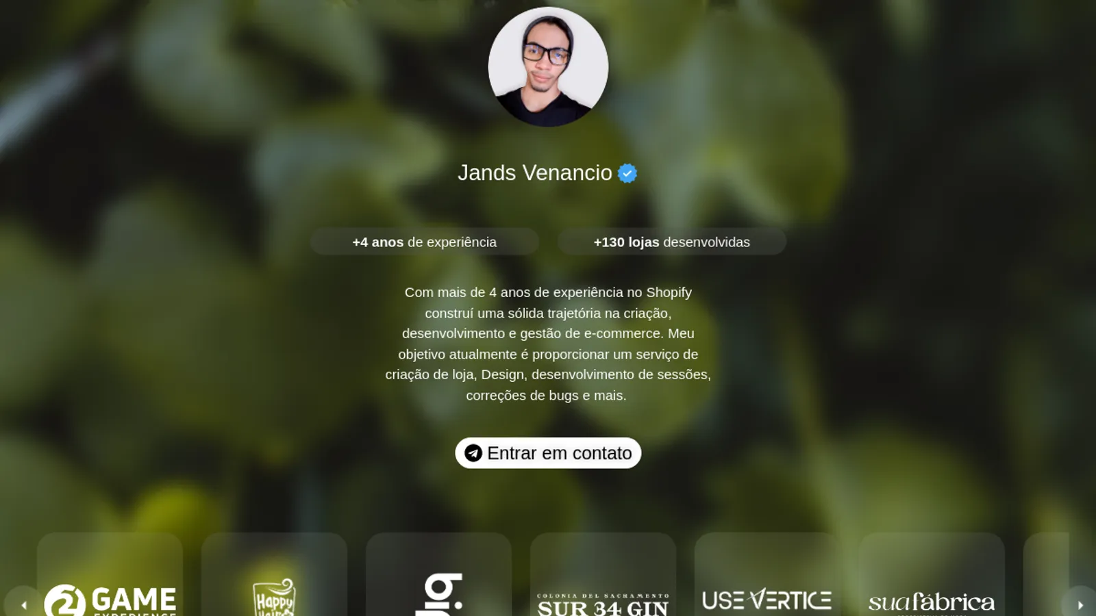 Screenshot of the Jands Venancio homepage