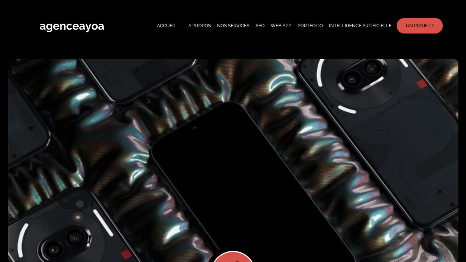 Screenshot of the AYOA homepage