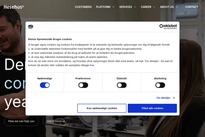 Screenshot of the Hesehus homepage