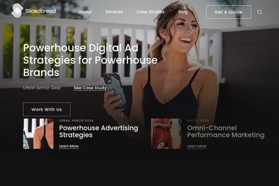 Screenshot of the Slicedbread Agency homepage