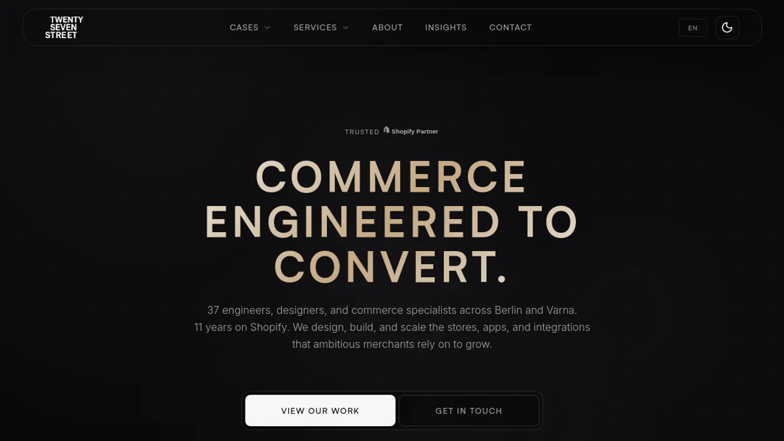 Screenshot of the 27Street GmbH homepage
