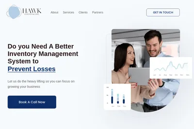 Screenshot of the Hawk Consulting homepage