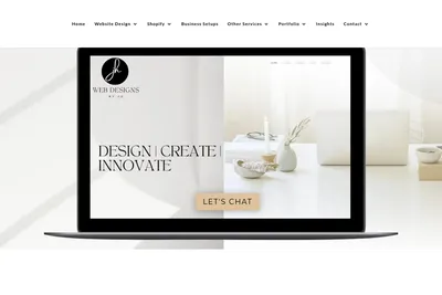Screenshot of the JH Web Designs homepage