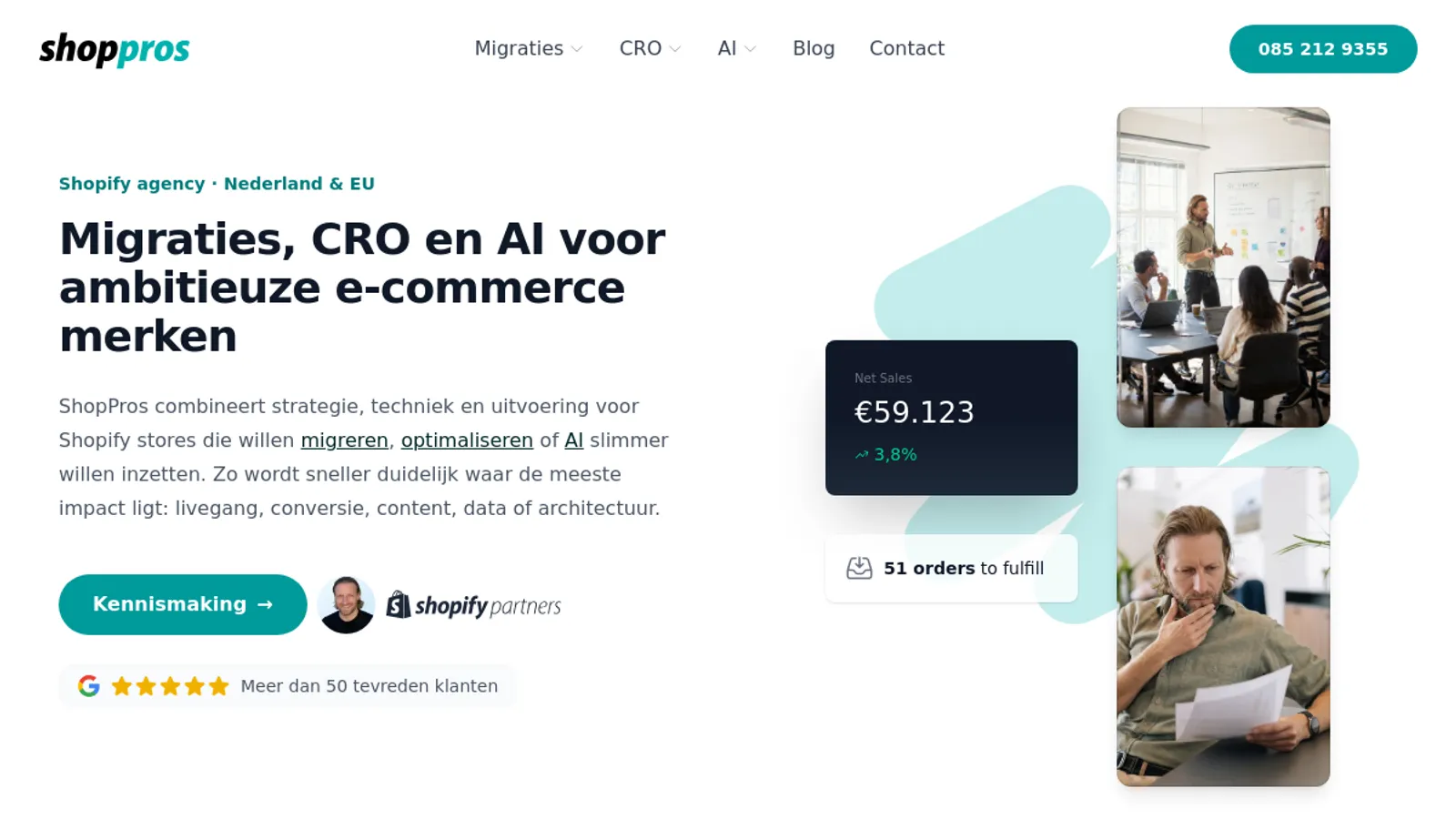 Screenshot of the ShopPros homepage