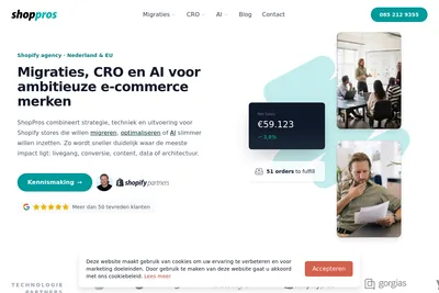 Screenshot of the ShopPros homepage