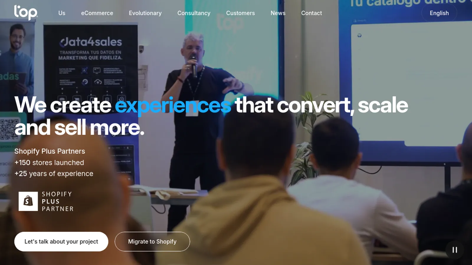 Screenshot of the LOP Multimedia homepage