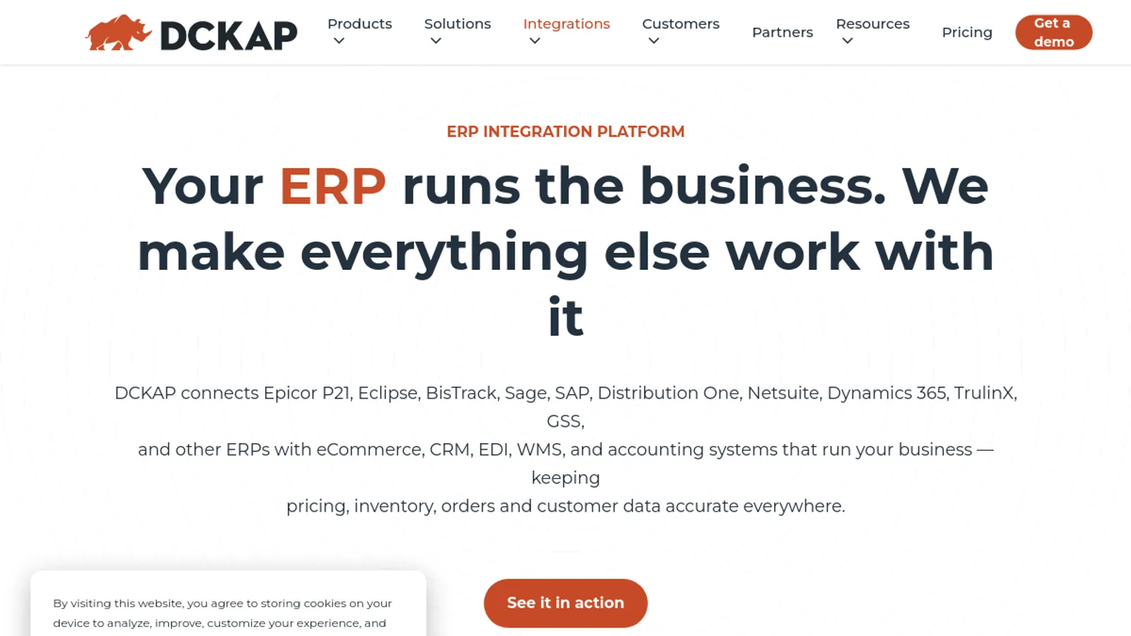 Screenshot of the DCKAP homepage