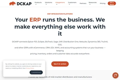 Screenshot of the DCKAP homepage