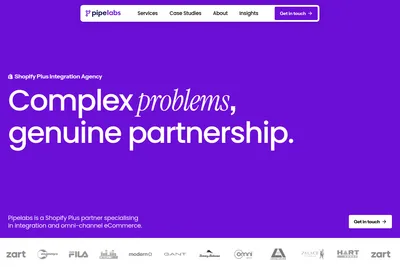Screenshot of the Pipelabs homepage