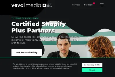 Screenshot of the Vevol Media Ltd homepage