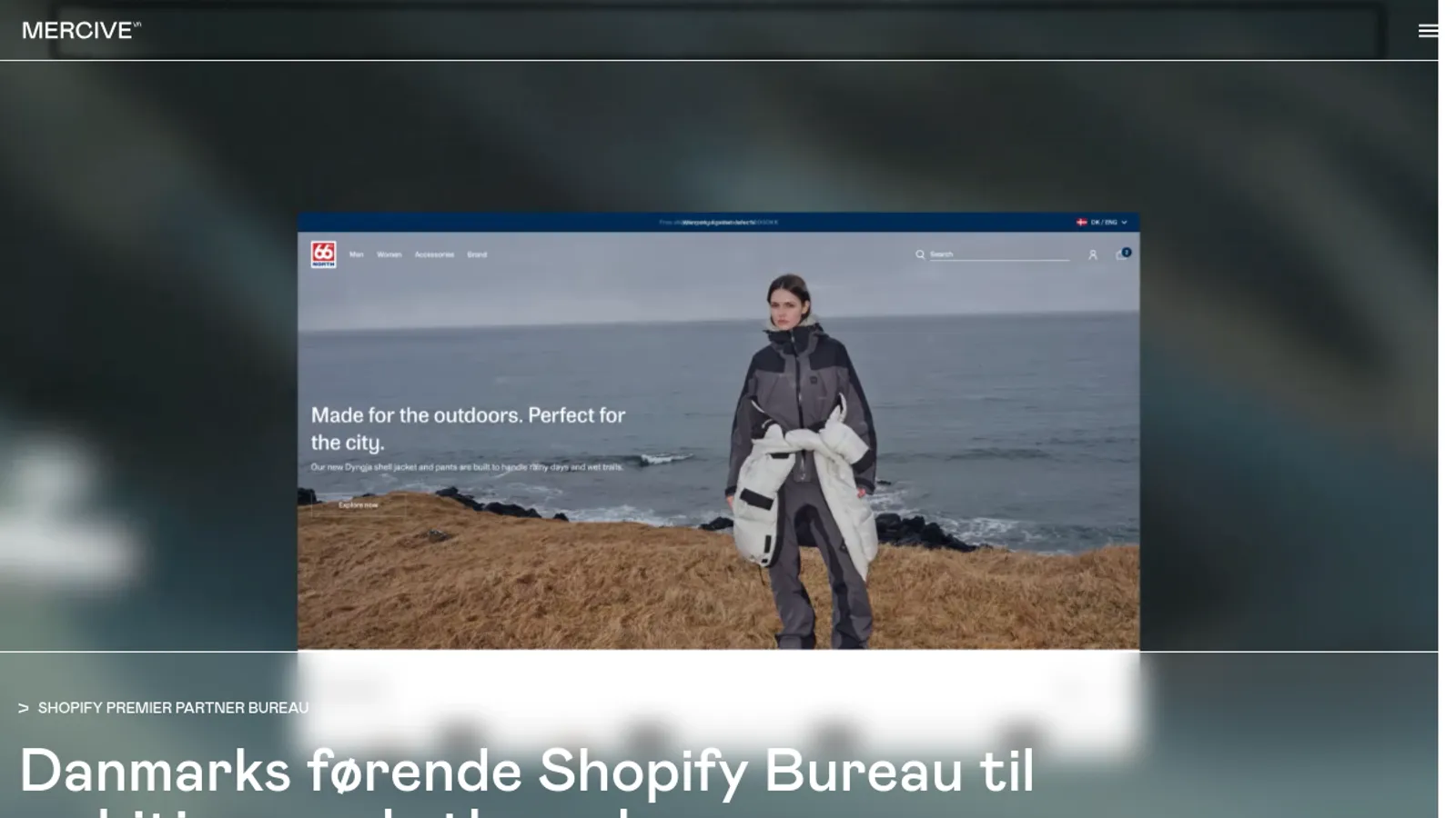 Screenshot of the Mercive homepage