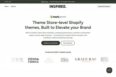 Screenshot of the InspiredTheme homepage