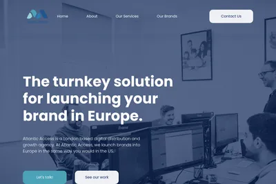 Screenshot of the Atlantic Access Ltd homepage