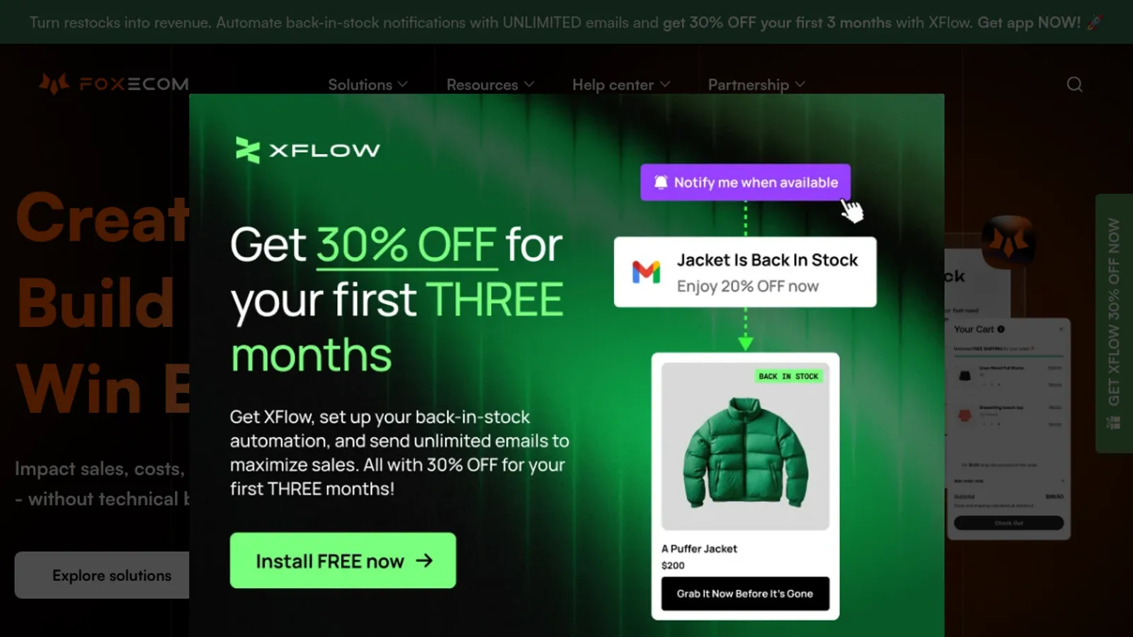 Screenshot of the FOXECOM homepage