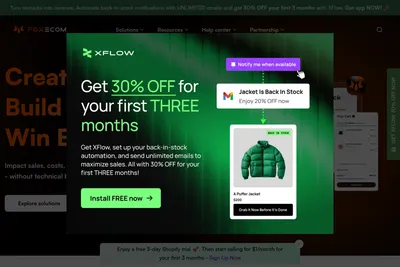 Screenshot of the FOXECOM homepage