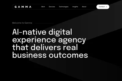 Screenshot of the GammaDX homepage