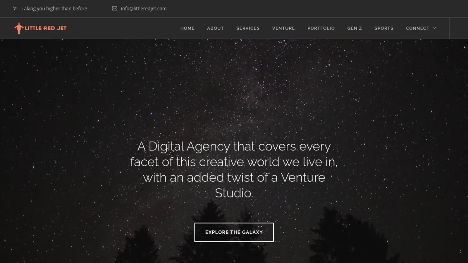 Screenshot of the LittleRedJet homepage