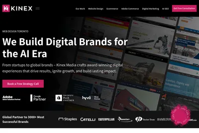 Screenshot of the Kinex Media Inc. homepage