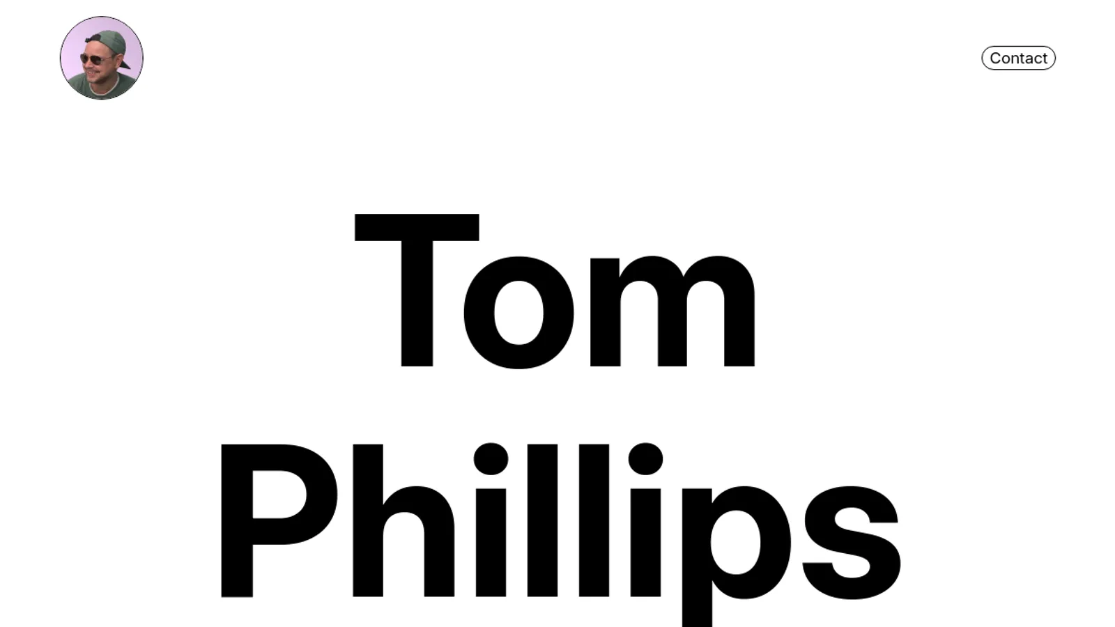 Screenshot of the Tom Phillips homepage