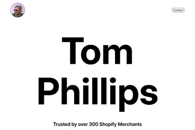 Screenshot of the Tom Phillips homepage