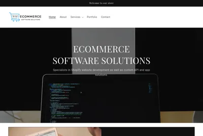 Screenshot of the eCommerce Software Solutions homepage