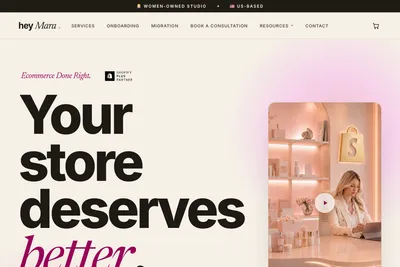 Screenshot of the HeyMara homepage