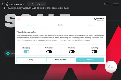 Screenshot of the WebElephant B.V. homepage